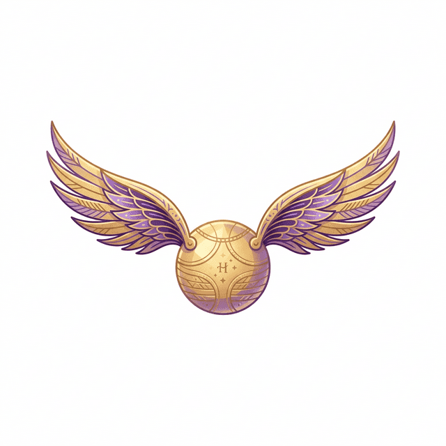 Cute golden snitch illustration